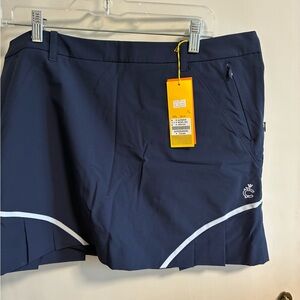 Navy Blue Athletic Skort with White Trim